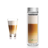 Glass is Greener double wall thermal tea flask + carry cover - 500 ml - Peace print