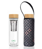 Greener double wall thermal tea flask + carry cover - 500 ml - Sparkle print